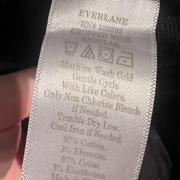 everlane wide leg high waisted sailor pants - black, size 00 - Picture 4 of 5